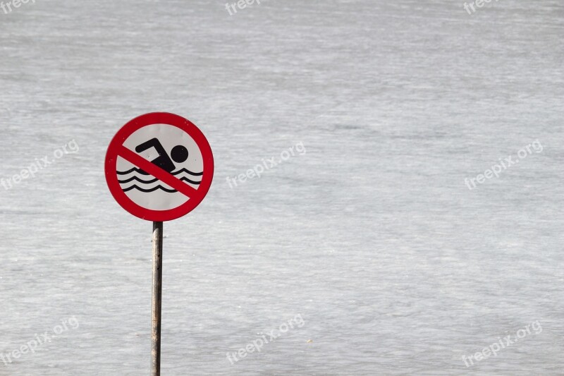 No Swimming Stop Forbidden Sign Sign Forbidden