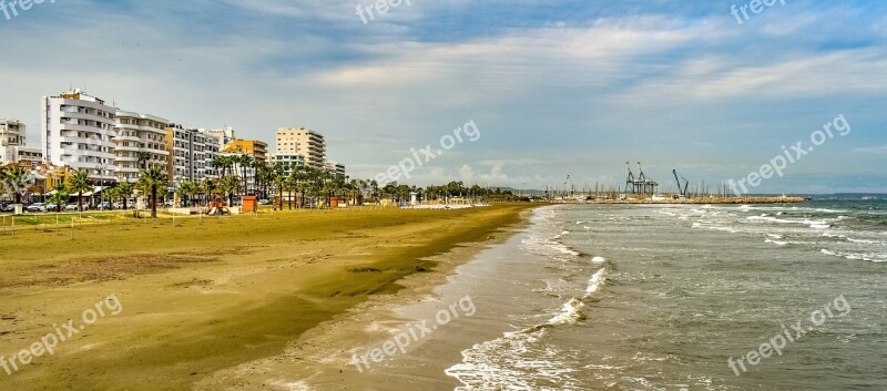 Cyprus Larnaca Town Beach Sea