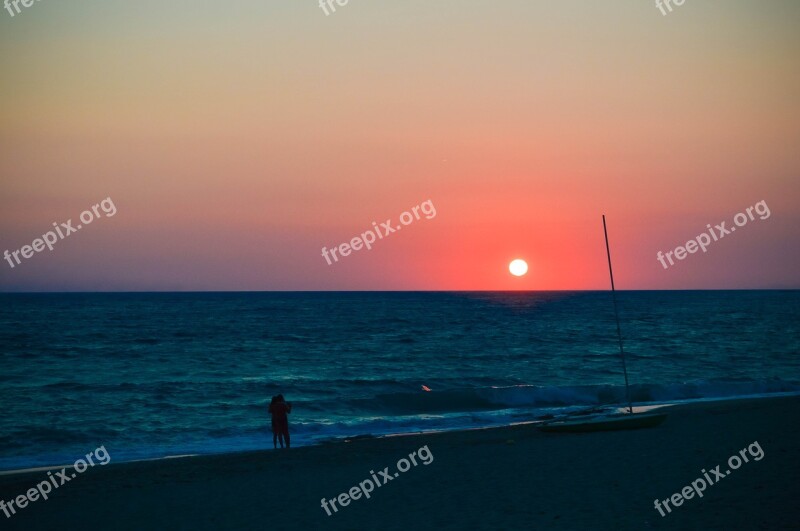 Greece Ionian Sea Sunset Travel Beautiful Romance