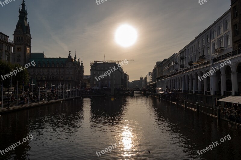 Hamburg Town Hall Sunset Germany Architecture