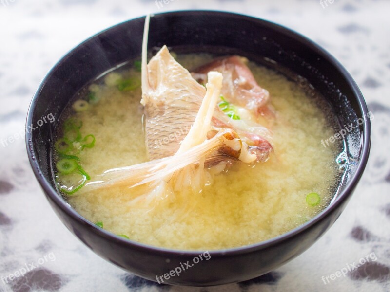 Japanese Food Soup Miso Soup Fish Cuisine