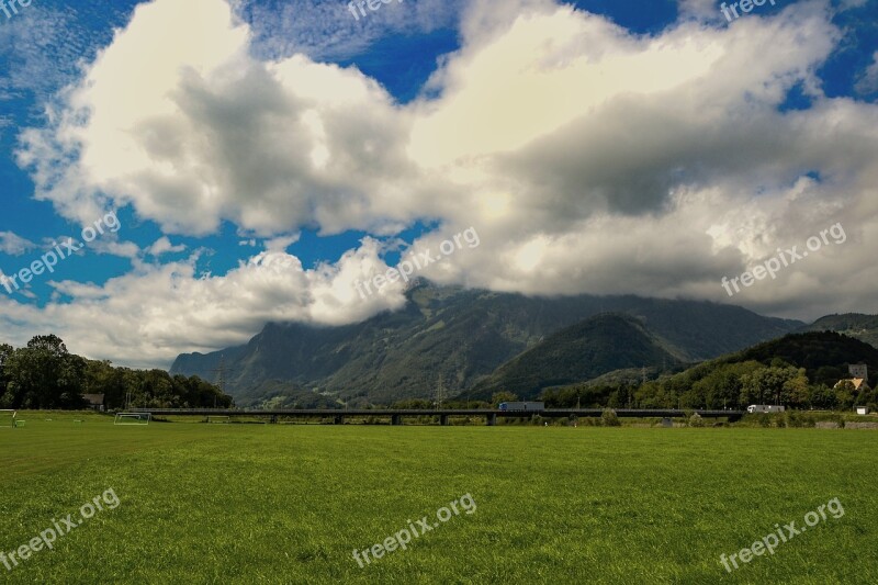 Clouds Landscape Rheinbrücke Grass Rhine Valley