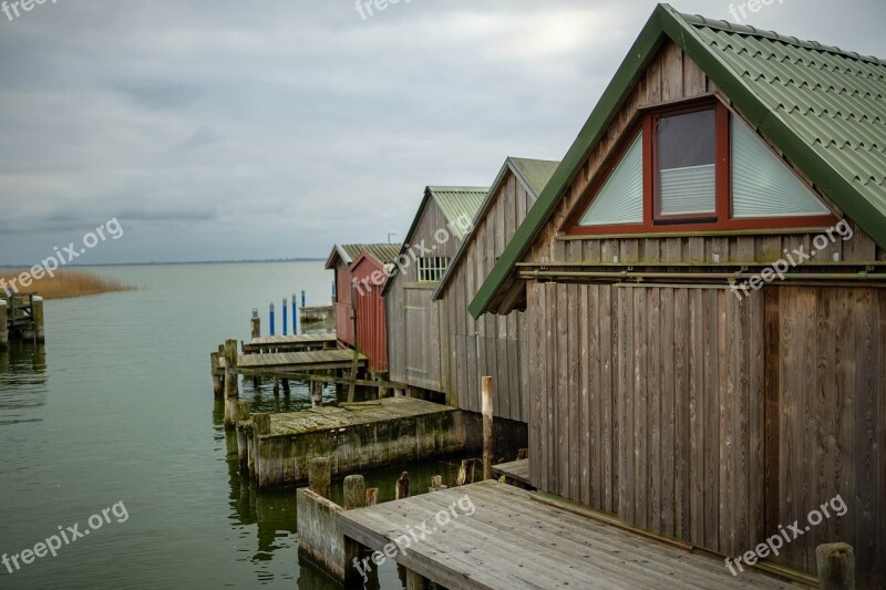 Ahrenshoop Port Baltic Sea Bodden Boathouses