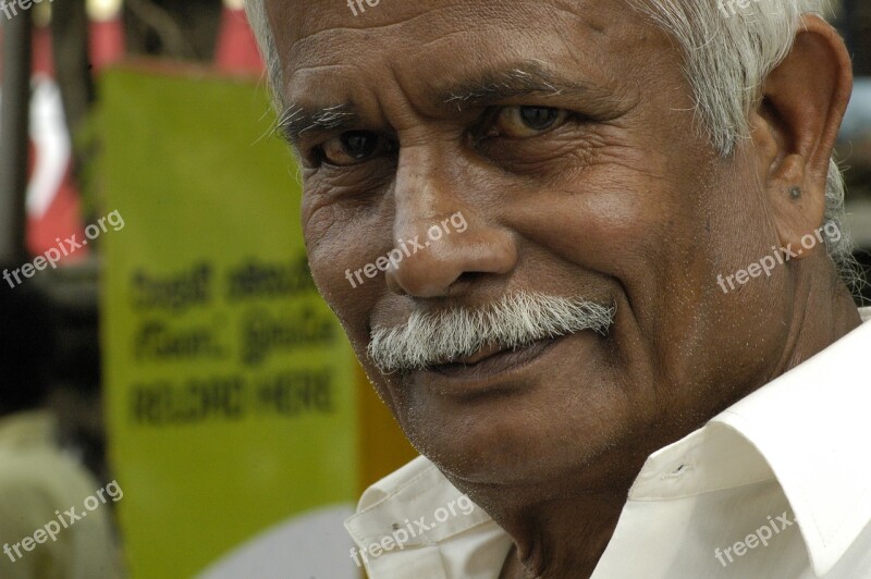 Sri Lanka India Old Man Senior Buddhism