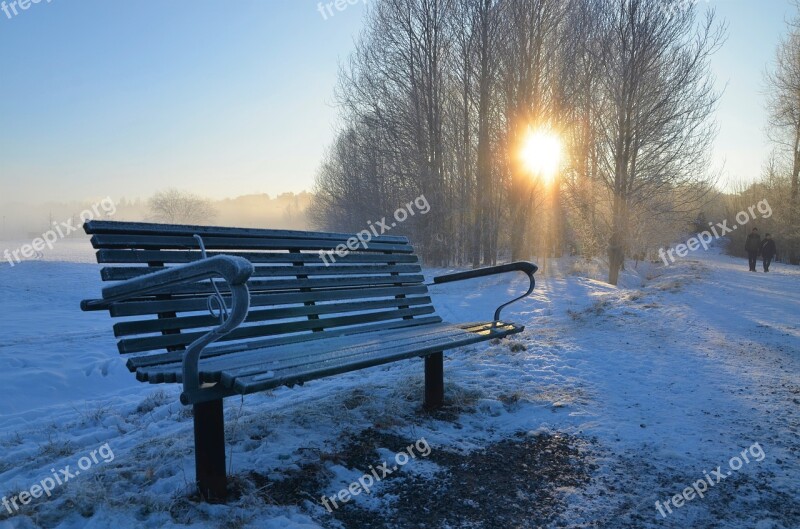 Winter Park Bench Snow Bench Nature