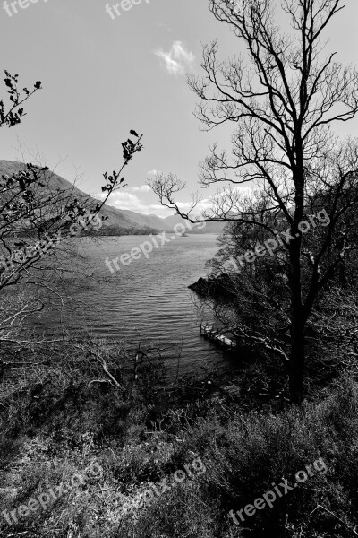 Ullswater Lake District England Sunny Day Beautiful