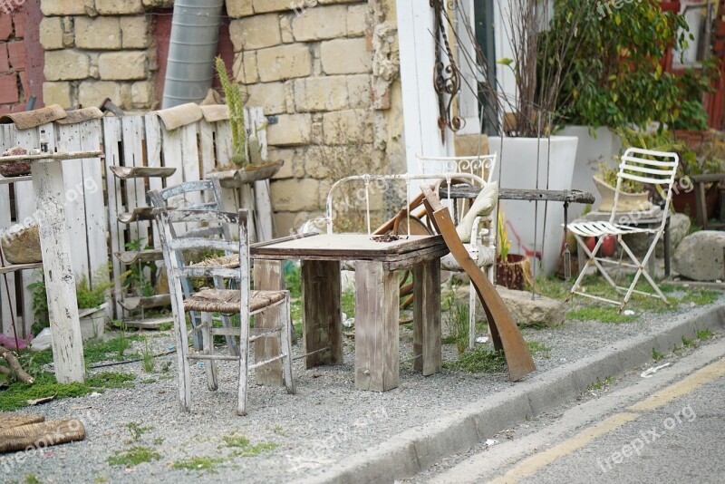 Road Broken Chair Table Neighborhood