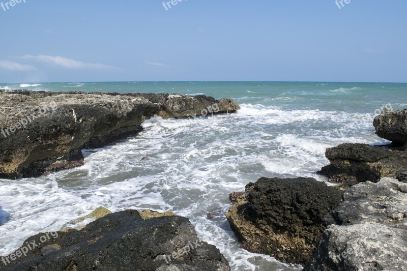 Sea Rocks Cliffs Water Nature