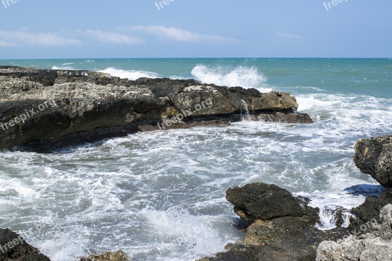 Sea Rocks Cliffs Water Nature