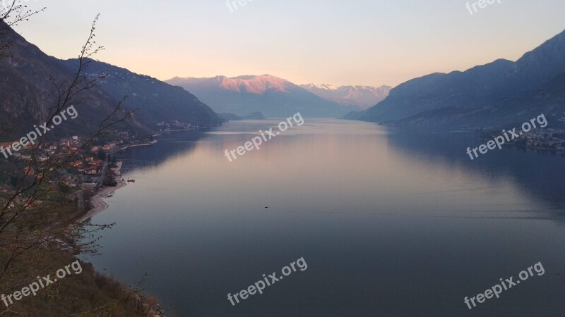 Lake Landscape Lecco Como Mountains