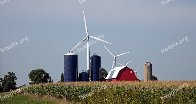 Iowa America Farm Wind Turbines Green Energy