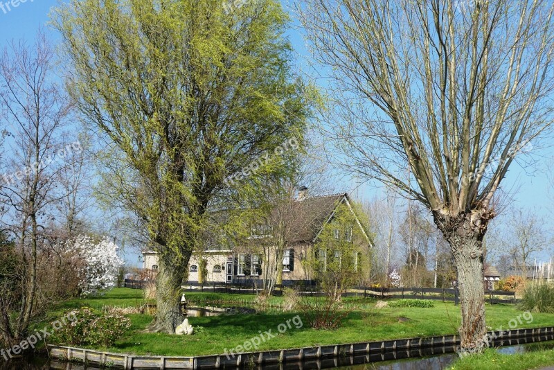 Farm Polder Spring Countryside Netherlands