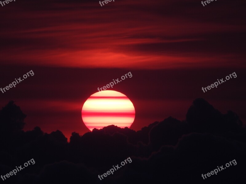 Sun Twilight Clouds Sky Landscape