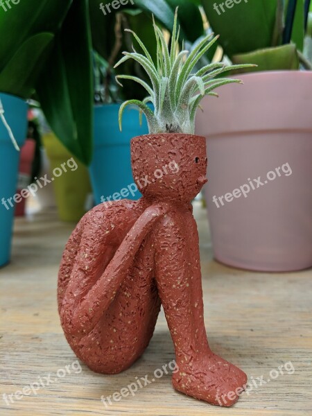 Plant Pot Statue Clay Pottery