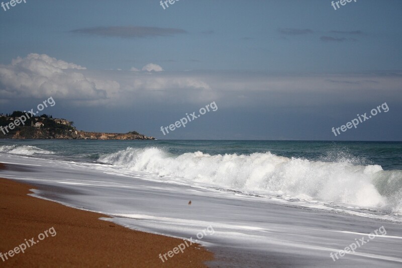 The Waves Greece Sea Landscape Free Photos