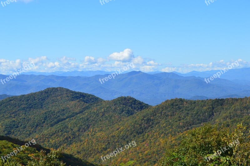 Great Smokey Mountains North Carolina Blue Ridge Landscape Nature