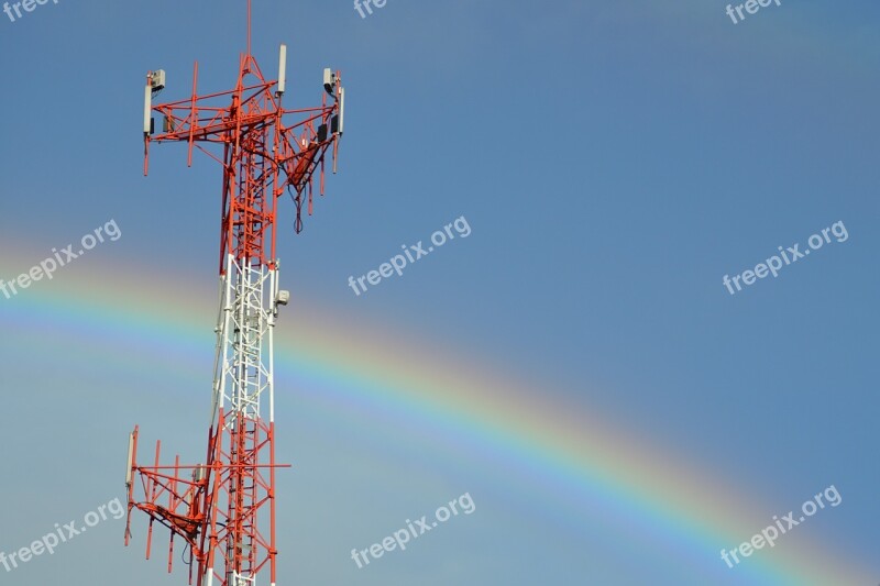 Rainbow Rain Sky Time Tower