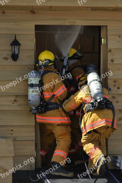 Firefighter Work Fire Team Protection