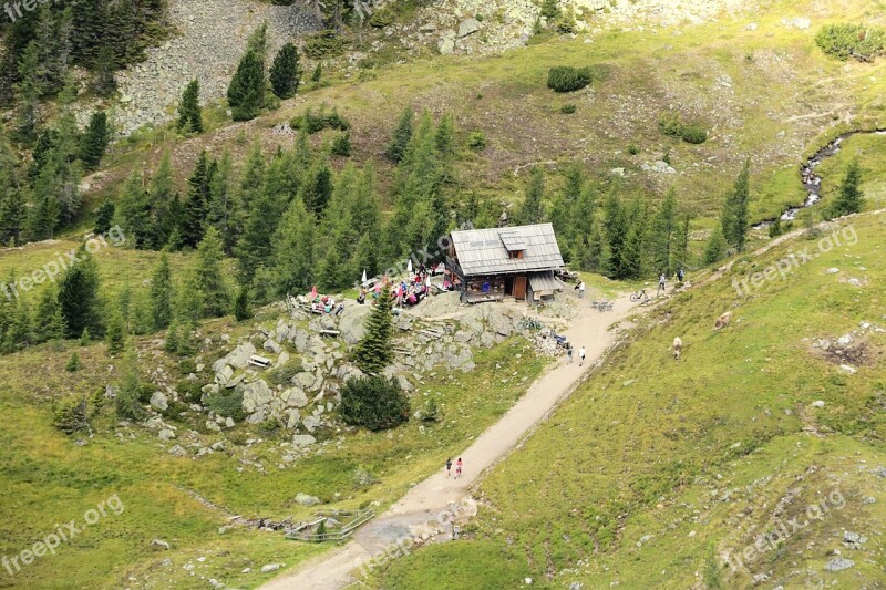 Mountain Hut Alpine Alm Nature Mountains