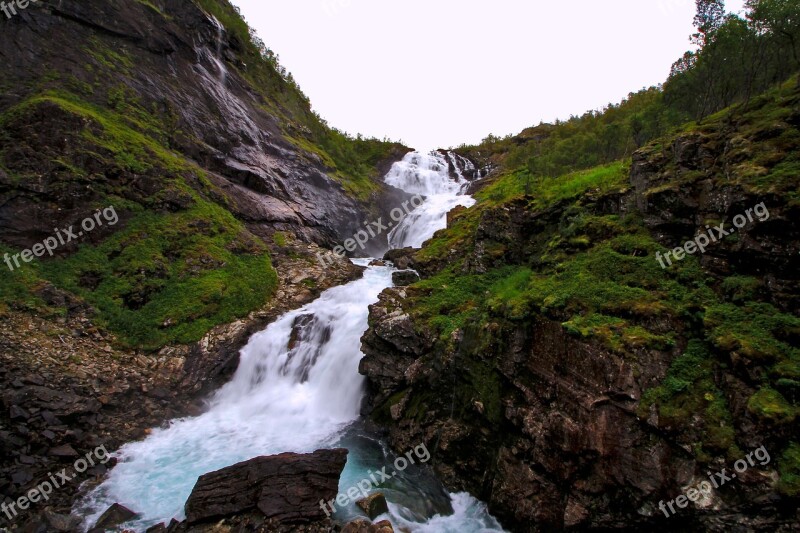 Waterfall Landscape Nature Brook River