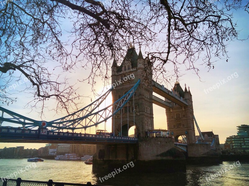 Tower Bridge London Uk Thames River