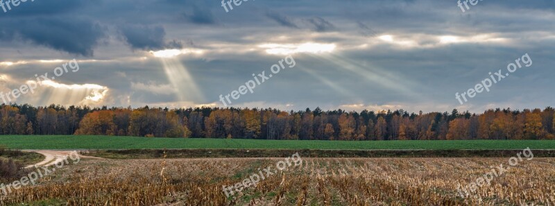 Sky Field Landscape Clouds Nature