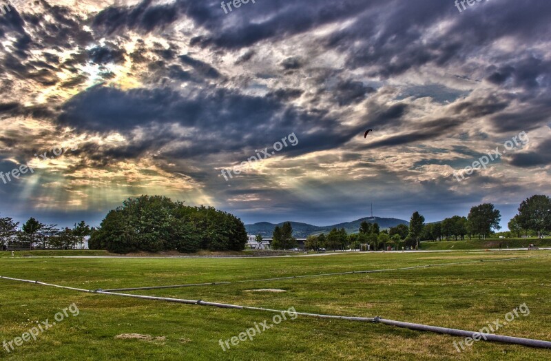 Danube Island Green Nature Sky Hdr