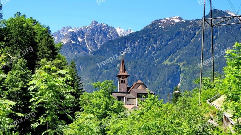 Nature Landscape Mountains Trees Church