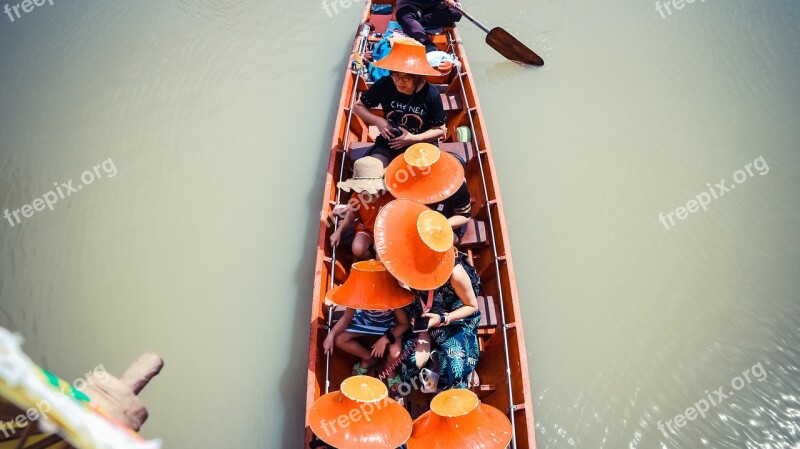 Floating Market Bazaar Thailand Thailand Water The Boat