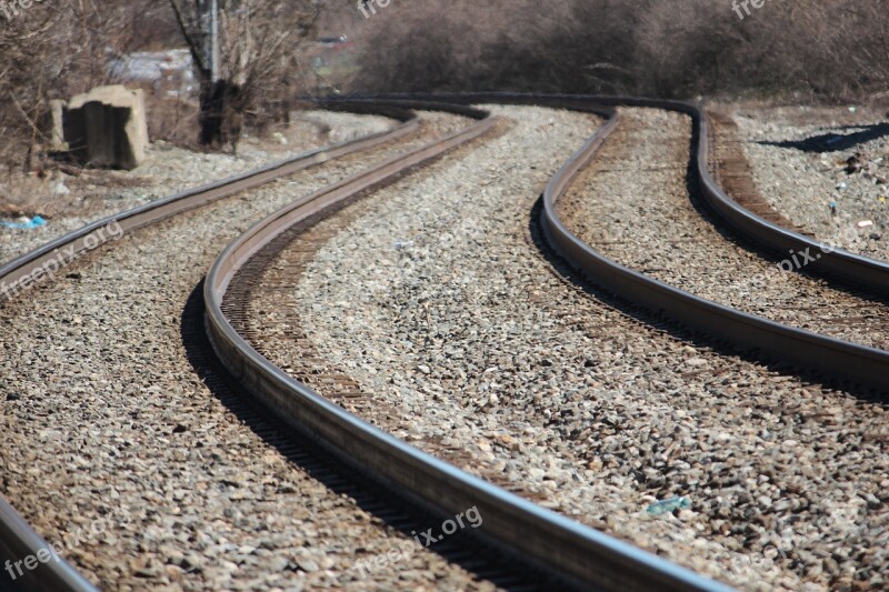 Railroad Tracks Train Tracks Rail Rails Transportation