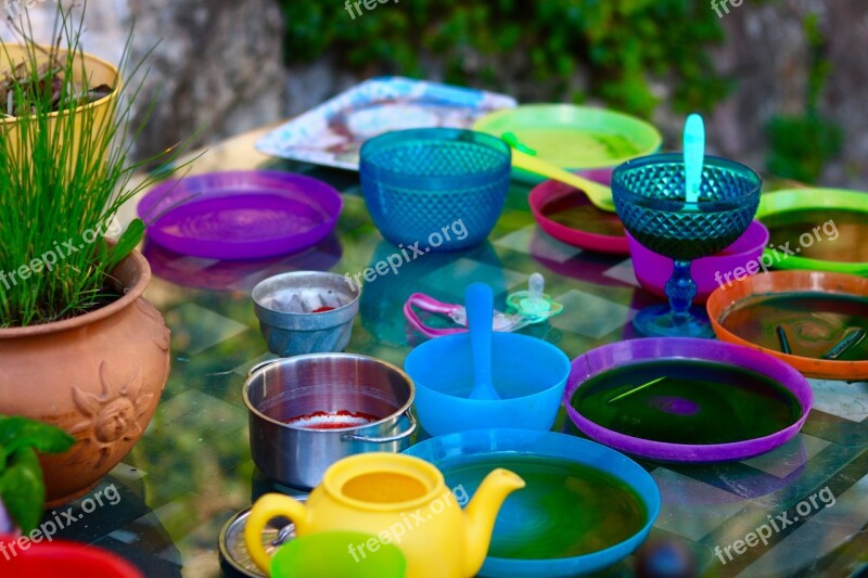 Plastic Garden Tableware Outdoor Child