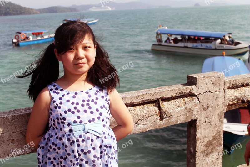 Baby Girl Sea Sea Beach Malaysia