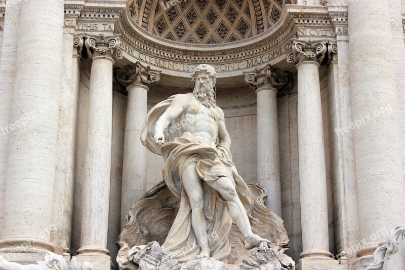 Italy Rome Fountain Of Trevi Fountain Wishes