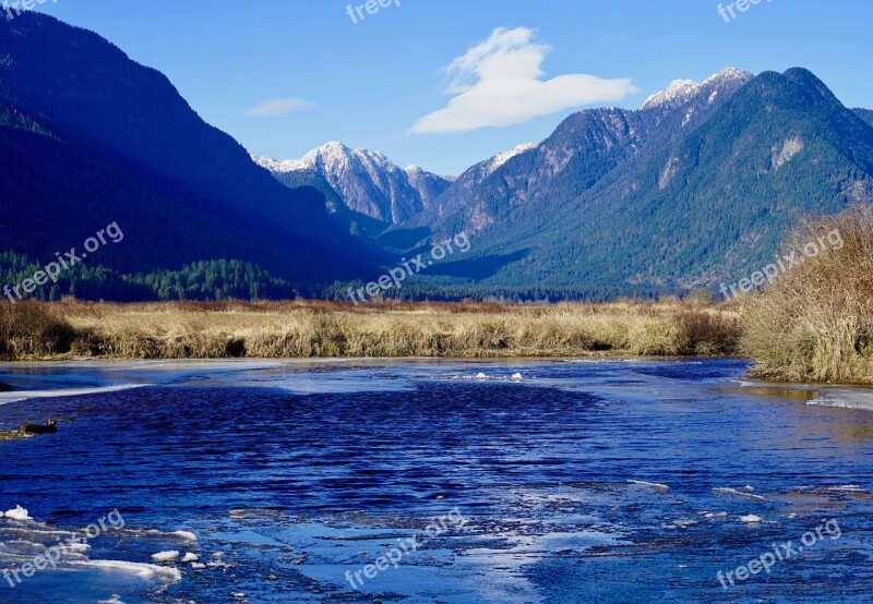 Pitt Addington Marsh Coastal Mountains British Columbia Canada Nature