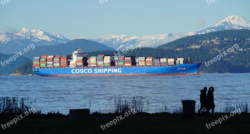 Shipping British Columbia Canada Landscape Water