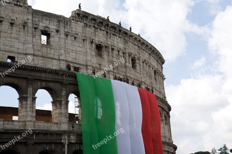 Coliseum Flag Industrial Climbers Italy Banner