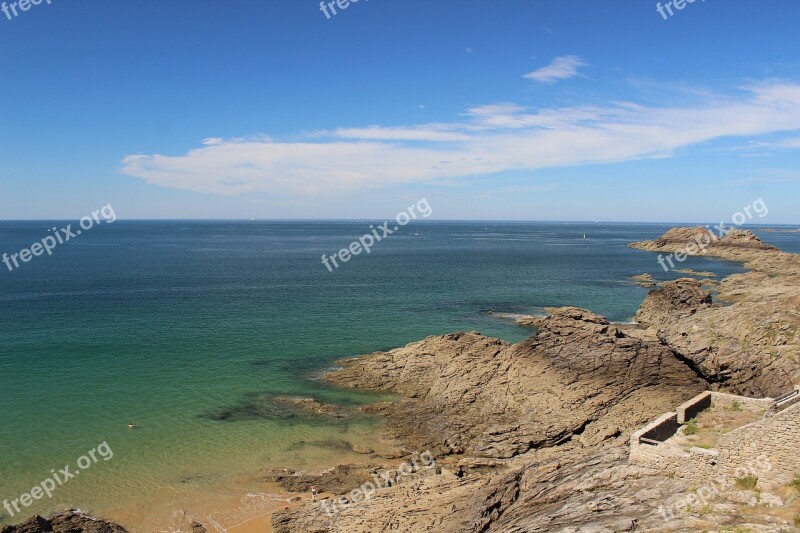 Side France Brittany Horizon Sea