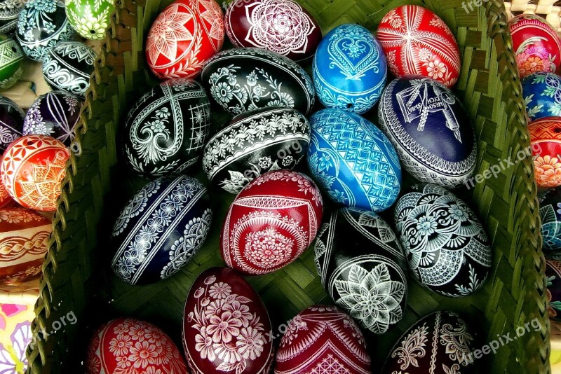 Easter Eggs Eggs Easter Colorful Painted