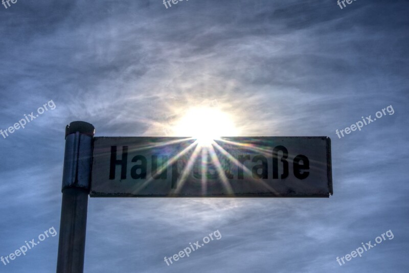 Street Sign Shield Dazzling Star Backlighting Sky