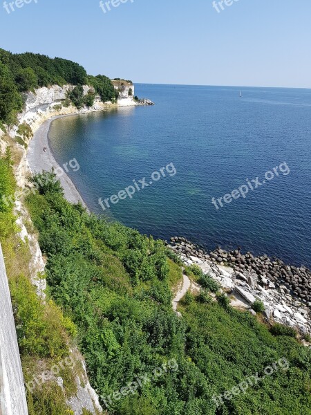 Stevens Klint Denmark Chalk Cliffs Sea Free Photos