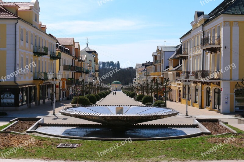 Czech Republic City Historic Center Boulevard Row Of Houses