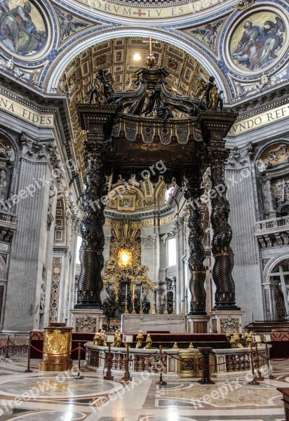 Vatican San Pietro Basilica Rome Canopy