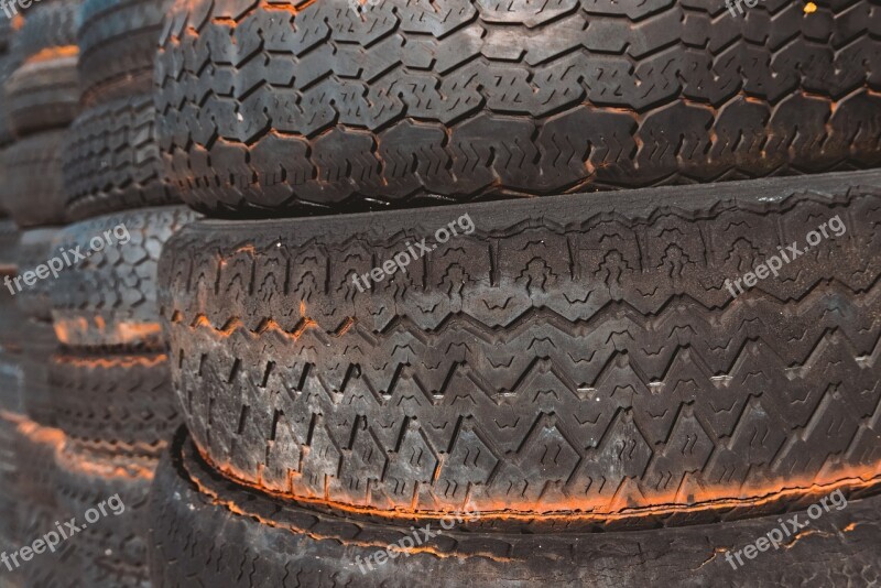 Mature Auto Tires Stack Stacked Structure