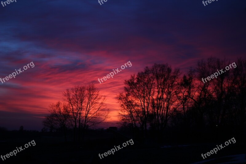 Sunrise Sky Sunset Landscape Nature