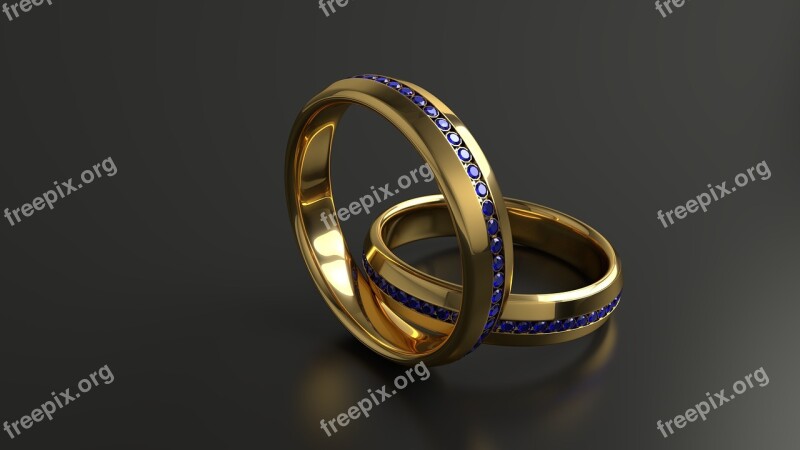 Alliance Ring Wedding Gold 3d