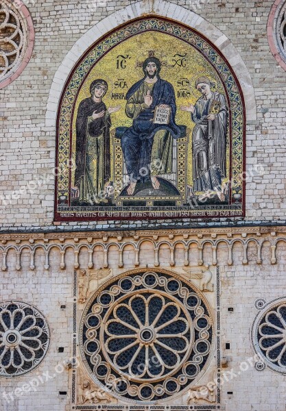 Mosaic Rose Window Cathedral Spoleto Free Photos