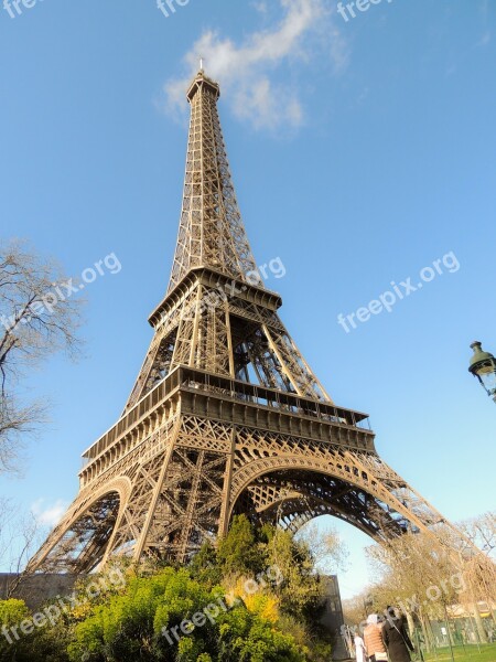 Paris Eiffel Tower France Monument Famous