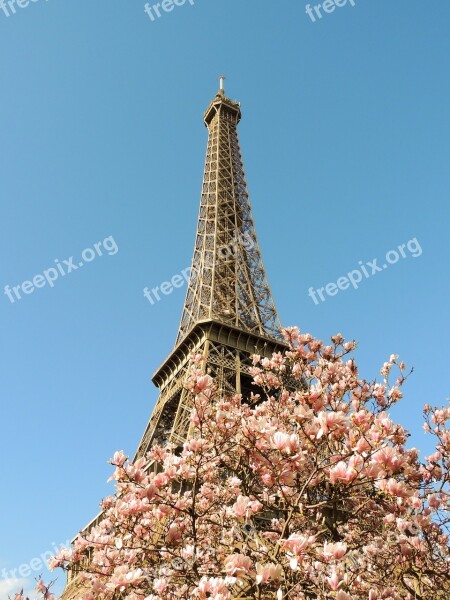 Paris Eiffel Tower France Monument Famous