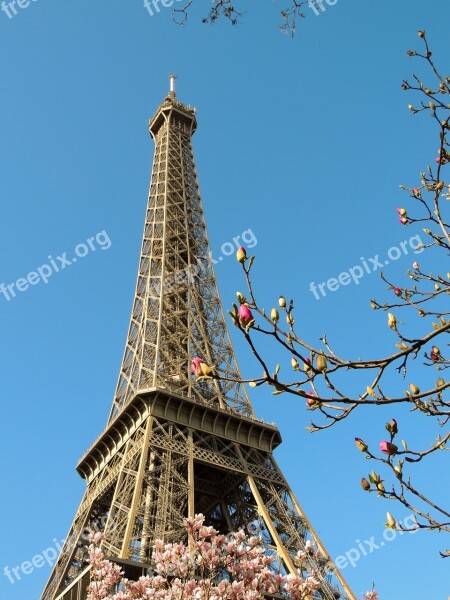 Paris Eiffel Tower France Monument Famous