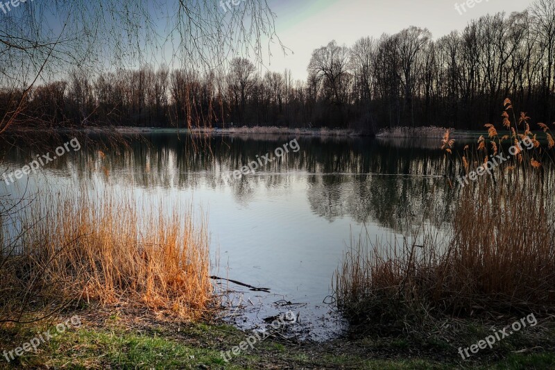 Lake Mirroring Water Nature Waters